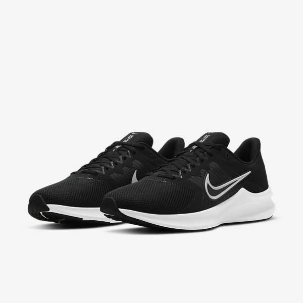 Buty do Biegania Męskie Nike Downshifter 11 Szosowe Czarne Ciemny Szare Białe | NK658EOW