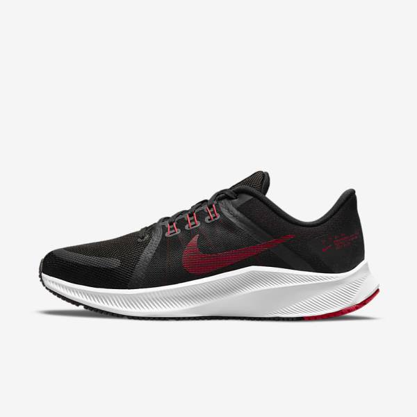 Buty do Biegania Męskie Nike Quest 4 Szosowe Czarne Białe Ciemny Szare Czerwone | NK751SER