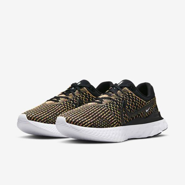 Buty do Biegania Męskie Nike React Infinity Run Flyknit 3 Szosowe Czarne Niebieskie Różowe Białe | NK037IZB