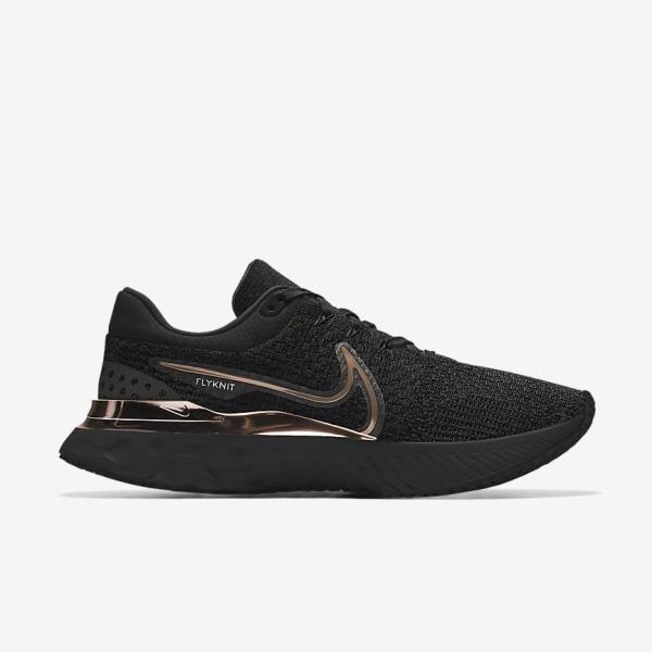 Buty do Biegania Męskie Nike React Infinity Run 3 By You Custom Szosowe Czarne | NK190DER