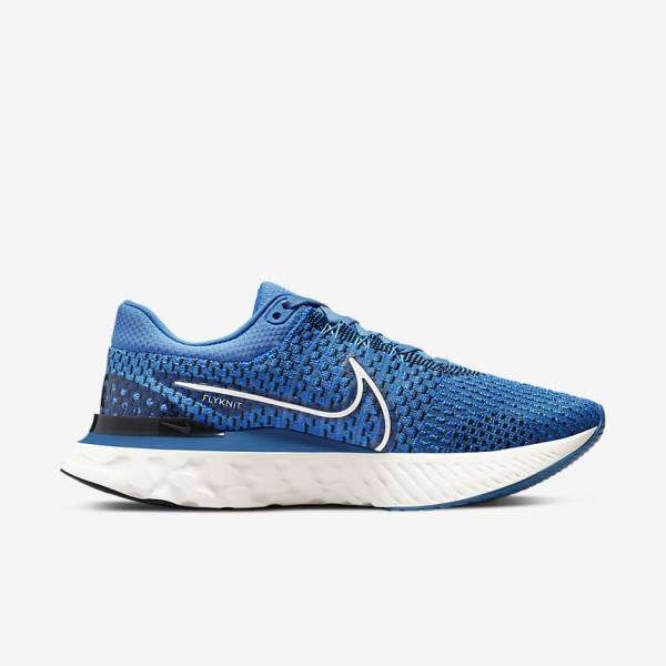 Buty do Biegania Męskie Nike React Infinity Run Flyknit 3 Szosowe Niebieskie Czarne | NK547BOA