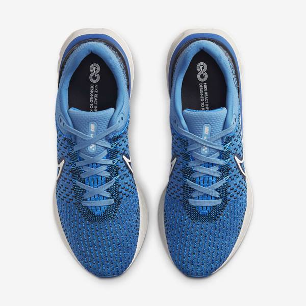 Buty do Biegania Męskie Nike React Infinity Run Flyknit 3 Szosowe Niebieskie Czarne | NK547BOA