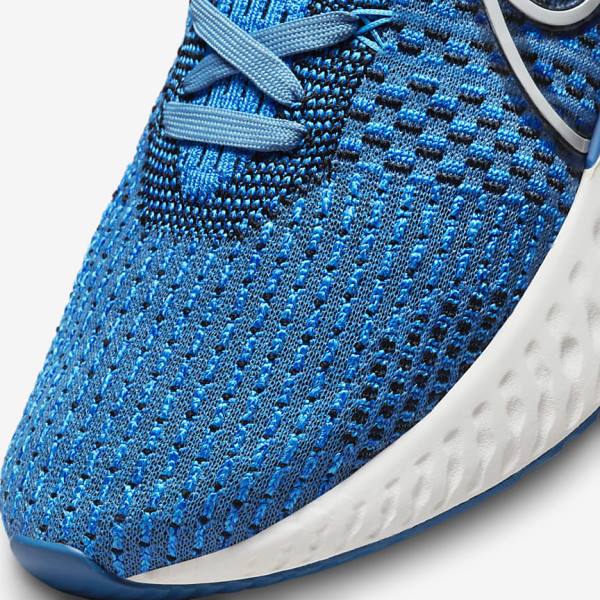 Buty do Biegania Męskie Nike React Infinity Run Flyknit 3 Szosowe Niebieskie Czarne | NK547BOA