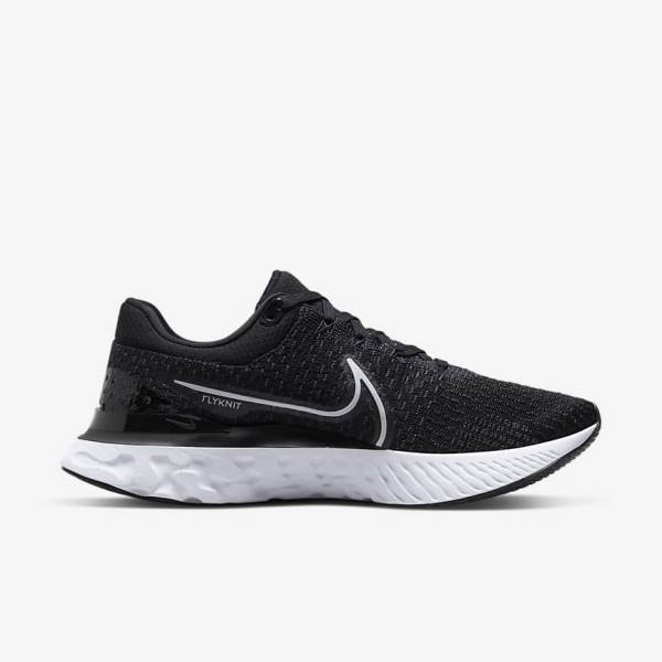 Buty do Biegania Męskie Nike React Infinity Run Flyknit 3 Szosowe Czarne Białe | NK693LCY