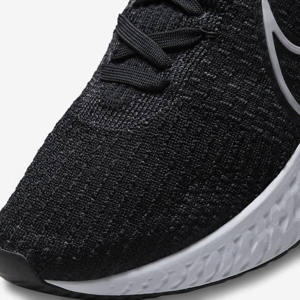 Buty do Biegania Męskie Nike React Infinity Run Flyknit 3 Szosowe Czarne Białe | NK693LCY