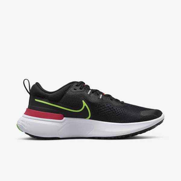 Buty do Biegania Męskie Nike React Miler 2 Szosowe Czarne Czerwone Białe Zielone | NK432HPY