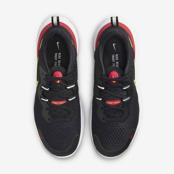 Buty do Biegania Męskie Nike React Miler 2 Szosowe Czarne Czerwone Białe Zielone | NK432HPY