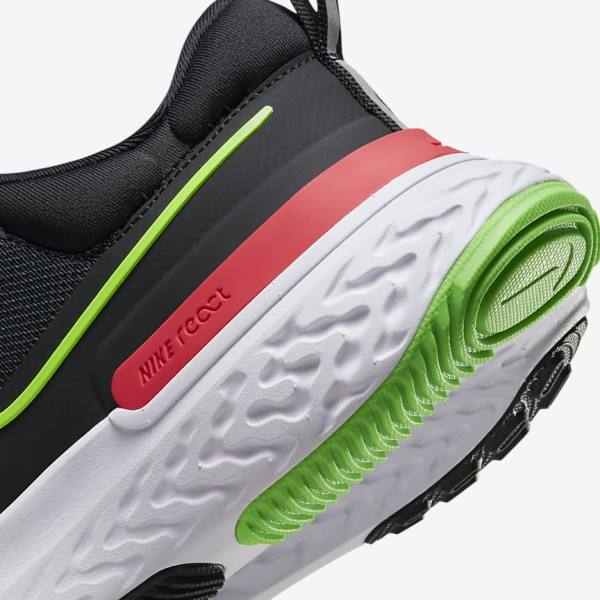 Buty do Biegania Męskie Nike React Miler 2 Szosowe Czarne Czerwone Białe Zielone | NK432HPY