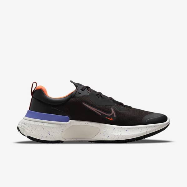 Buty do Biegania Męskie Nike React Miler 2 Shield Weatherised Szosowe Czarne Pomarańczowe Indygo | NK704GUM