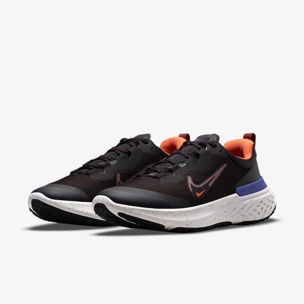 Buty do Biegania Męskie Nike React Miler 2 Shield Weatherised Szosowe Czarne Pomarańczowe Indygo | NK704GUM