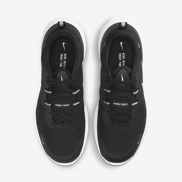 Buty do Biegania Męskie Nike React Miler 2 Szosowe Czarne Szare Białe | NK807KGB