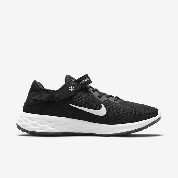 Buty do Biegania Męskie Nike Revolution 6 FlyEase Next Nature Easy On-Off Szosowe Czarne Szare Białe | NK396RXI