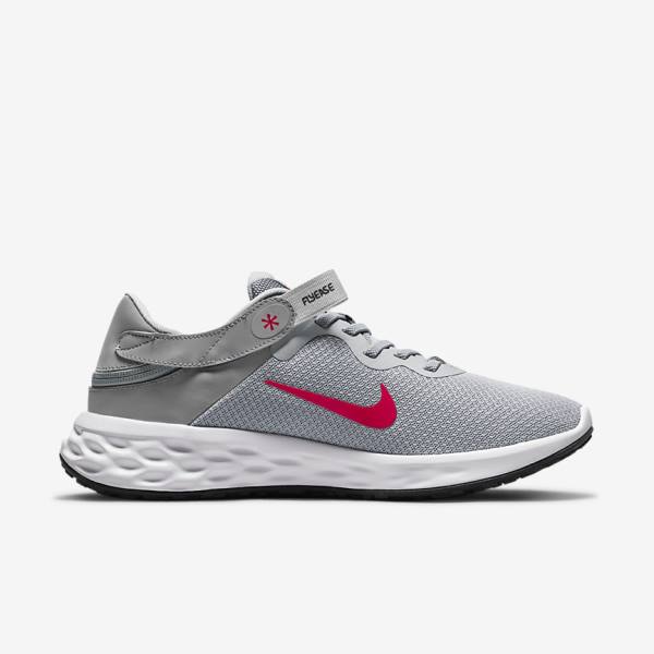 Buty do Biegania Męskie Nike Revolution 6 FlyEase Next Nature Easy On-Off Szosowe Głęboka Szare Ciemny Szare Czerwone | NK413ZAO