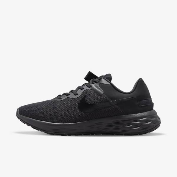 Buty do Biegania Męskie Nike Revolution 6 FlyEase Next Nature Easy On-Off Szosowe Czarne Ciemny Szare | NK952MZH