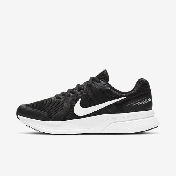 Buty do Biegania Męskie Nike Run Swift 2 Szosowe Czarne Ciemny Szare Białe | NK672WHK