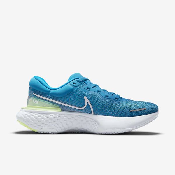 Buty do Biegania Męskie Nike ZoomX Invincible Run Flyknit Szosowe Niebieskie Głęboka Zielone Szare Białe | NK132SHV