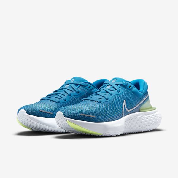 Buty do Biegania Męskie Nike ZoomX Invincible Run Flyknit Szosowe Niebieskie Głęboka Zielone Szare Białe | NK132SHV