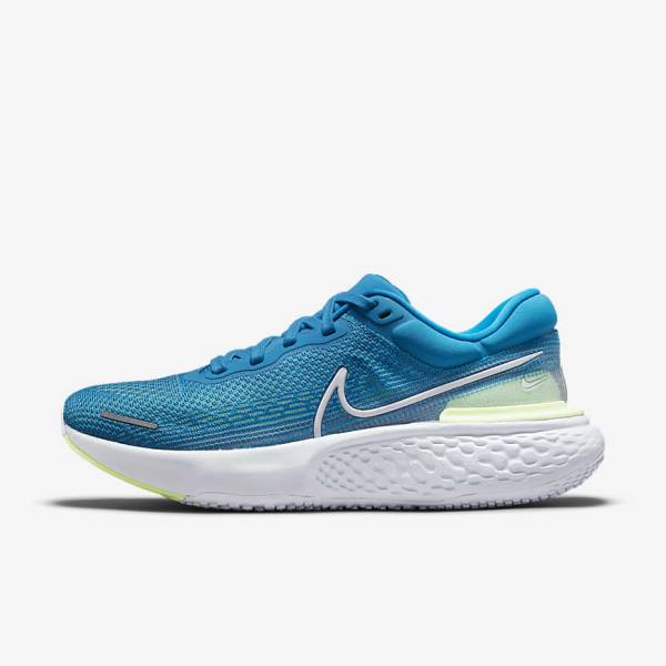 Buty do Biegania Męskie Nike ZoomX Invincible Run Flyknit Szosowe Niebieskie Głęboka Zielone Szare Białe | NK132SHV