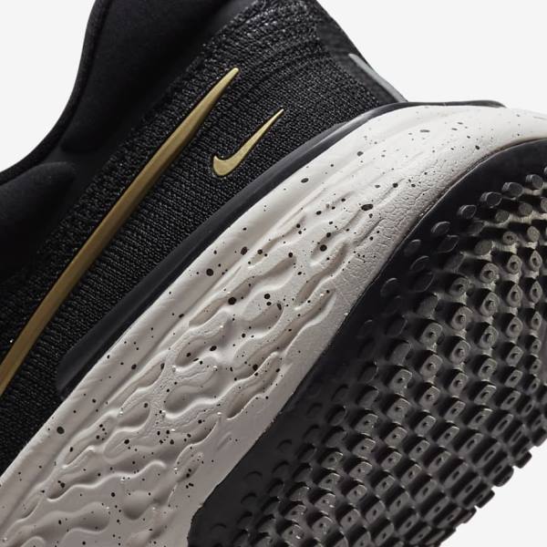 Buty do Biegania Męskie Nike ZoomX Invincible Run Flyknit Szosowe Czarne Metal Złote | NK608FAQ