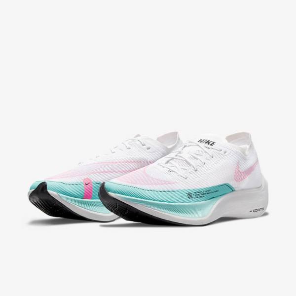 Buty do Biegania Męskie Nike ZoomX Vaporfly Next% 2 Szosowe Wyścigowe Zielone Niebieskie Białe Czarne | NK647JRK