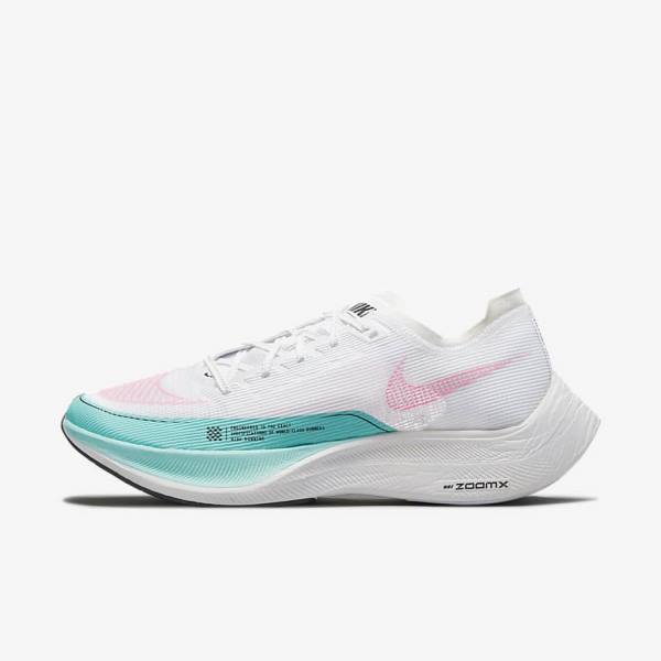 Buty do Biegania Męskie Nike ZoomX Vaporfly Next% 2 Szosowe Wyścigowe Zielone Niebieskie Białe Czarne | NK647JRK