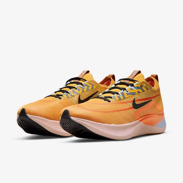 Buty do Biegania Męskie Nike Zoom Fly 4 Szosowe Czarne Niebieskie Białe | NK058WYA