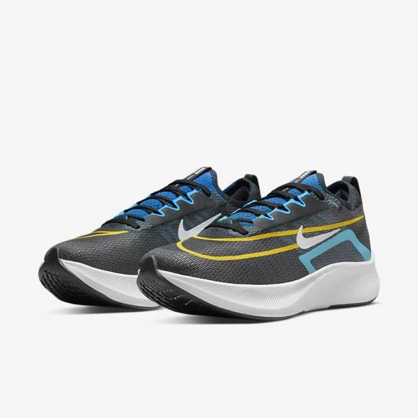 Buty do Biegania Męskie Nike Zoom Fly 4 Szosowe Czarne Zielone Pomarańczowe | NK647PLA