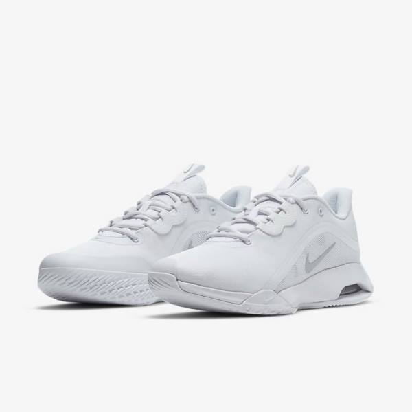 Buty do Tenisa Damskie Nike NikeCourt Air Max Volley Hard-Court Białe Metal Srebrne | NK284HQA