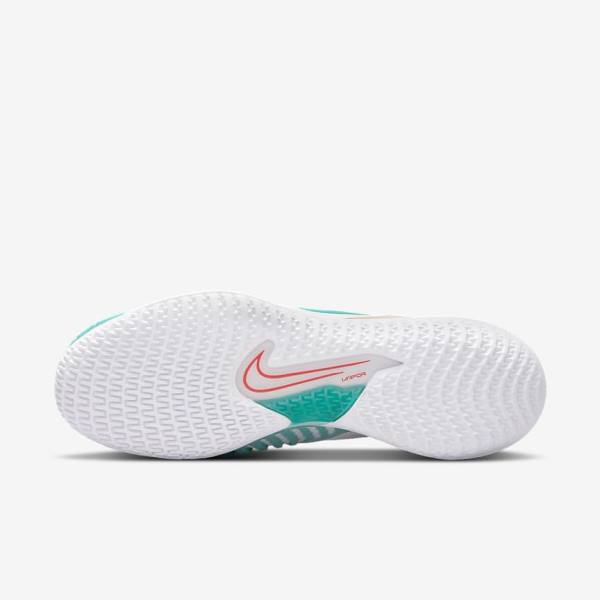 Buty do Tenisa Damskie Nike NikeCourt React Vapor NXT Hard Court Białe Czerwone Bordowe Turkusowe | NK296NEF