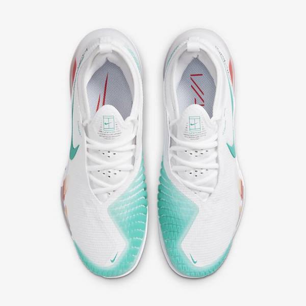 Buty do Tenisa Damskie Nike NikeCourt React Vapor NXT Hard Court Białe Czerwone Bordowe Turkusowe | NK296NEF