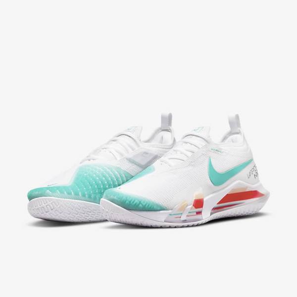 Buty do Tenisa Damskie Nike NikeCourt React Vapor NXT Hard Court Białe Czerwone Bordowe Turkusowe | NK296NEF