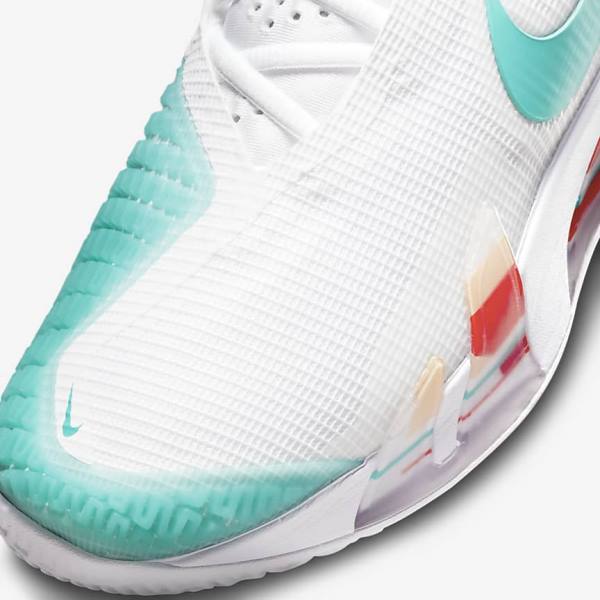 Buty do Tenisa Damskie Nike NikeCourt React Vapor NXT Hard Court Białe Czerwone Bordowe Turkusowe | NK296NEF