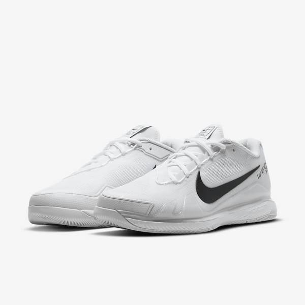 Buty do Tenisa Męskie Nike NikeCourt Air Zoom Vapor Pro Hard-Court Białe Czarne | NK394DNU