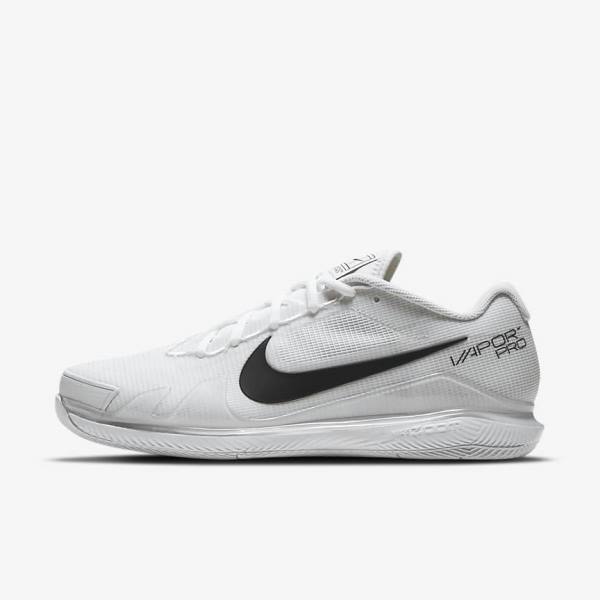 Buty do Tenisa Męskie Nike NikeCourt Air Zoom Vapor Pro Hard-Court Białe Czarne | NK394DNU