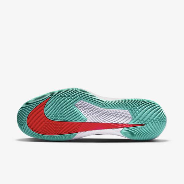 Buty do Tenisa Męskie Nike NikeCourt Air Zoom Vapor Pro Hard-Court Białe Czerwone Bordowe Turkusowe | NK721UEN