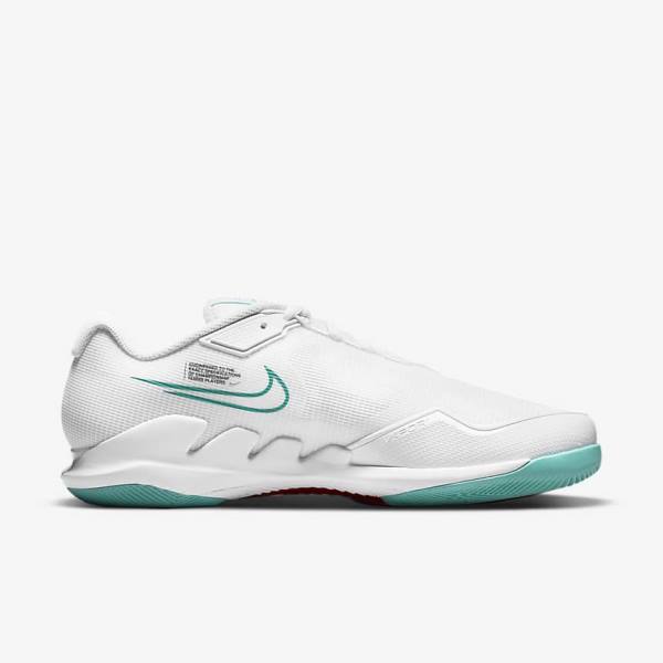 Buty do Tenisa Męskie Nike NikeCourt Air Zoom Vapor Pro Hard-Court Białe Czerwone Bordowe Turkusowe | NK721UEN