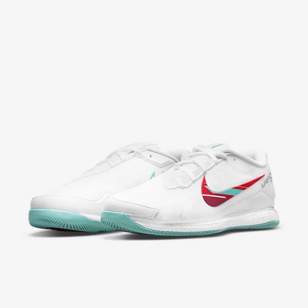 Buty do Tenisa Męskie Nike NikeCourt Air Zoom Vapor Pro Hard-Court Białe Czerwone Bordowe Turkusowe | NK721UEN