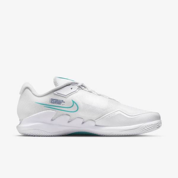 Buty do Tenisa Męskie Nike NikeCourt Air Zoom Vapor Pro Clay Court Białe Głęboka Beżowe Królewski Niebieski Niebieskie Turkusowe | NK816WNL