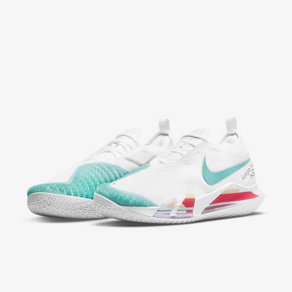 Buty do Tenisa Męskie Nike NikeCourt React Vapor NXT Hard-Court Białe Czerwone Bordowe Turkusowe | NK108JYH