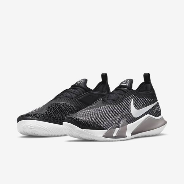 Buty do Tenisa Męskie Nike NikeCourt React Vapor NXT Clay Court Czarne Białe | NK364TOL