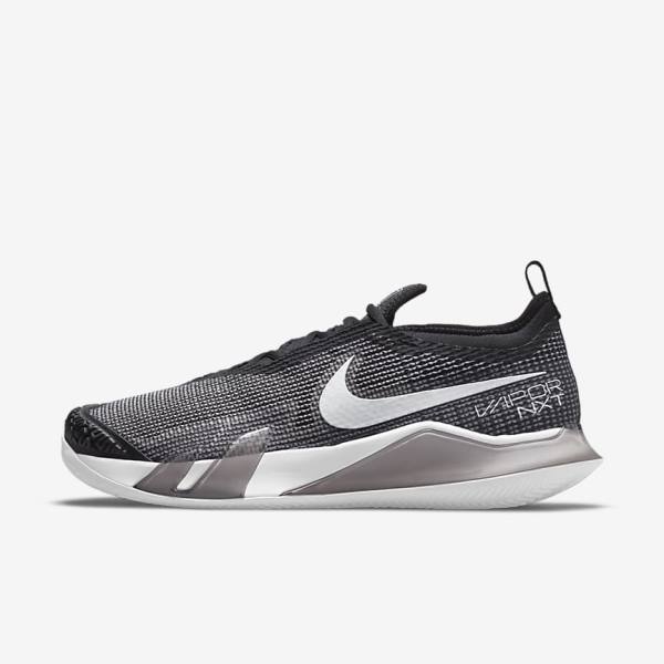 Buty do Tenisa Męskie Nike NikeCourt React Vapor NXT Clay Court Czarne Białe | NK364TOL