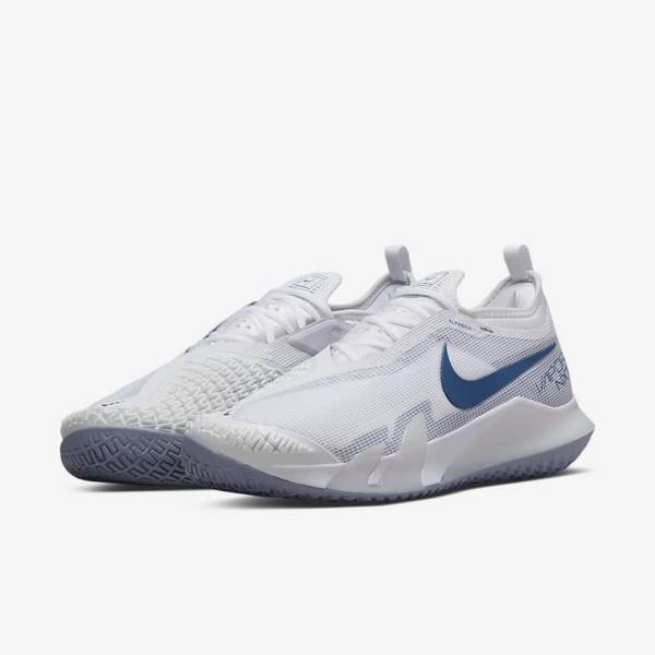 Buty do Tenisa Męskie Nike NikeCourt React Vapor NXT Hard-Court Białe Granatowe | NK849ZAN