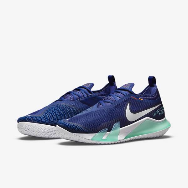 Buty do Tenisa Męskie Nike NikeCourt React Vapor NXT Hard-Court Królewski Niebieski Niebieskie Turkusowe Pomarańczowe Białe | NK942ZIV