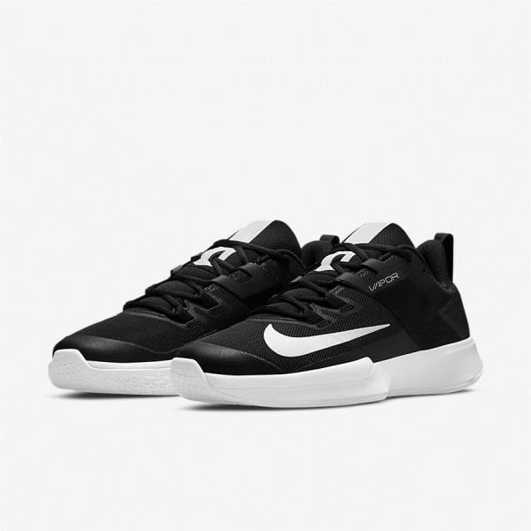 Buty do Tenisa Męskie Nike NikeCourt Vapor Lite Hard Court Czarne Białe | NK163HXI