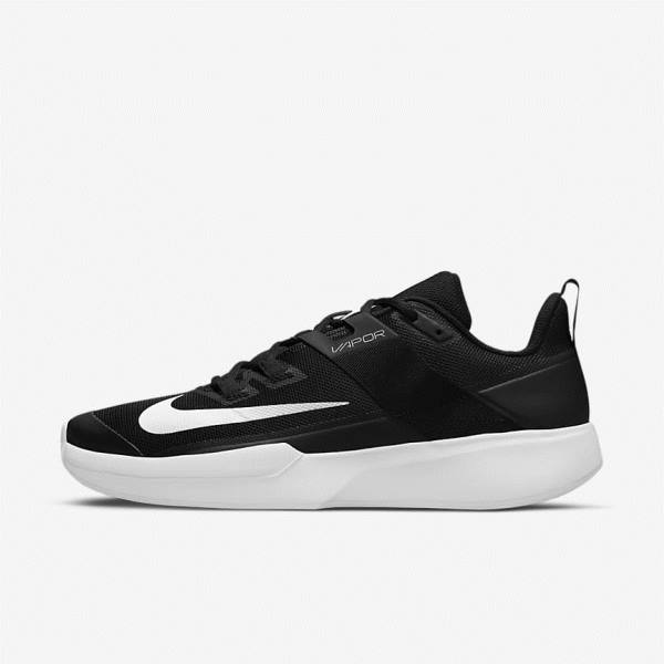 Buty do Tenisa Męskie Nike NikeCourt Vapor Lite Clay Court Czarne Białe | NK841UEG