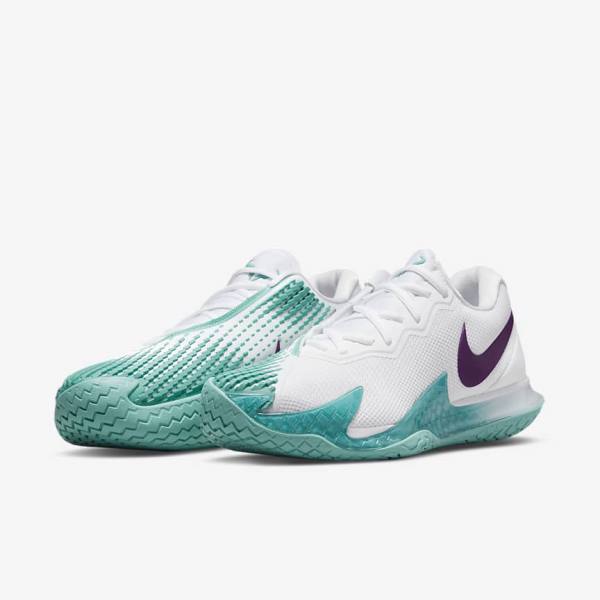 Buty do Tenisa Męskie Nike NikeCourt Zoom Vapor Cage 4 Rafa Hard Court Białe Turkusowe Czerwone Fioletowe | NK345BHW