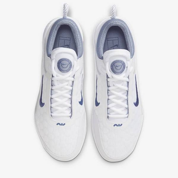 Buty do Tenisa Męskie Nike NikeCourt Zoom NXT Hard Court Białe Szare Granatowe | NK381KDH