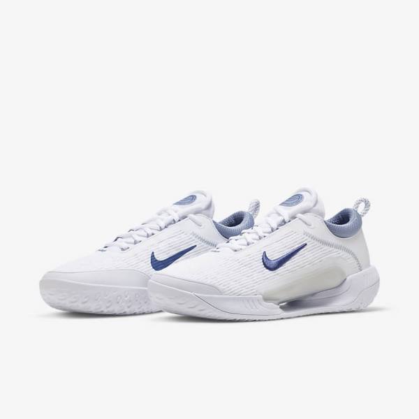 Buty do Tenisa Męskie Nike NikeCourt Zoom NXT Hard Court Białe Szare Granatowe | NK381KDH