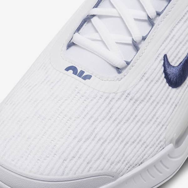 Buty do Tenisa Męskie Nike NikeCourt Zoom NXT Hard Court Białe Szare Granatowe | NK381KDH