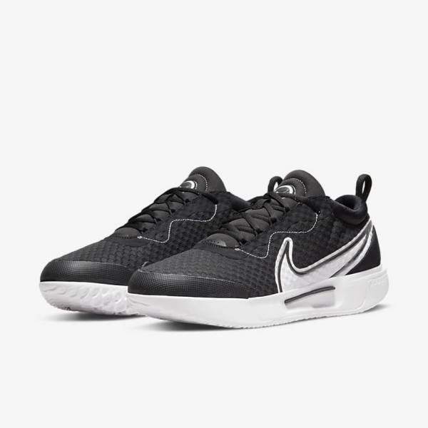 Buty do Tenisa Męskie Nike NikeCourt Zoom Pro Hard Court Czarne Białe | NK517VUH